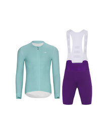 HOLOKOLO Langarm Radtrikot und Hose - ELEVATE - Lila/Hellblau
